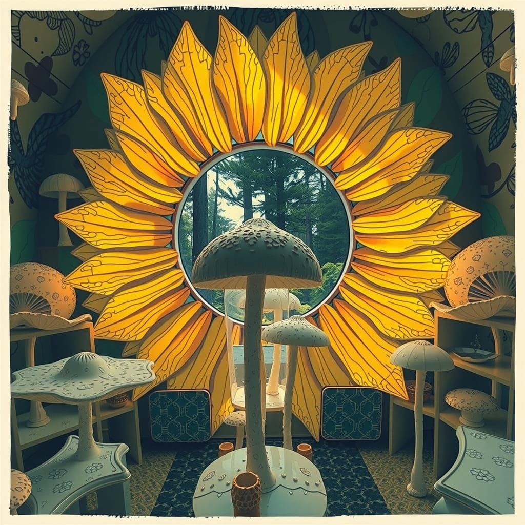 Whimsical Mushroom Boudoir in Cozy Cabin Aesthetic