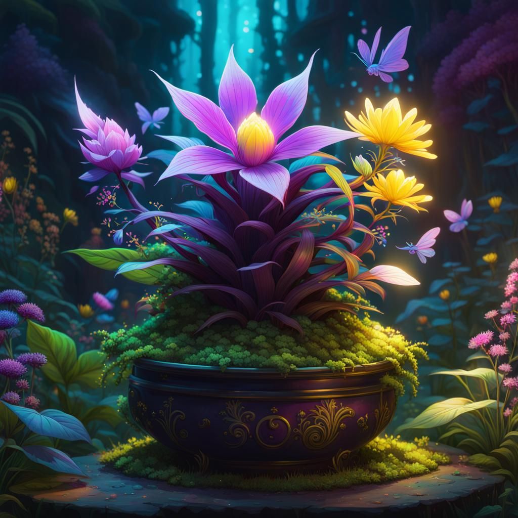Magical Fairy Plant in Dark Fantasy Style