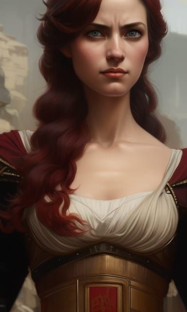 Rococo Jedi Lady Portrait with Red Hair