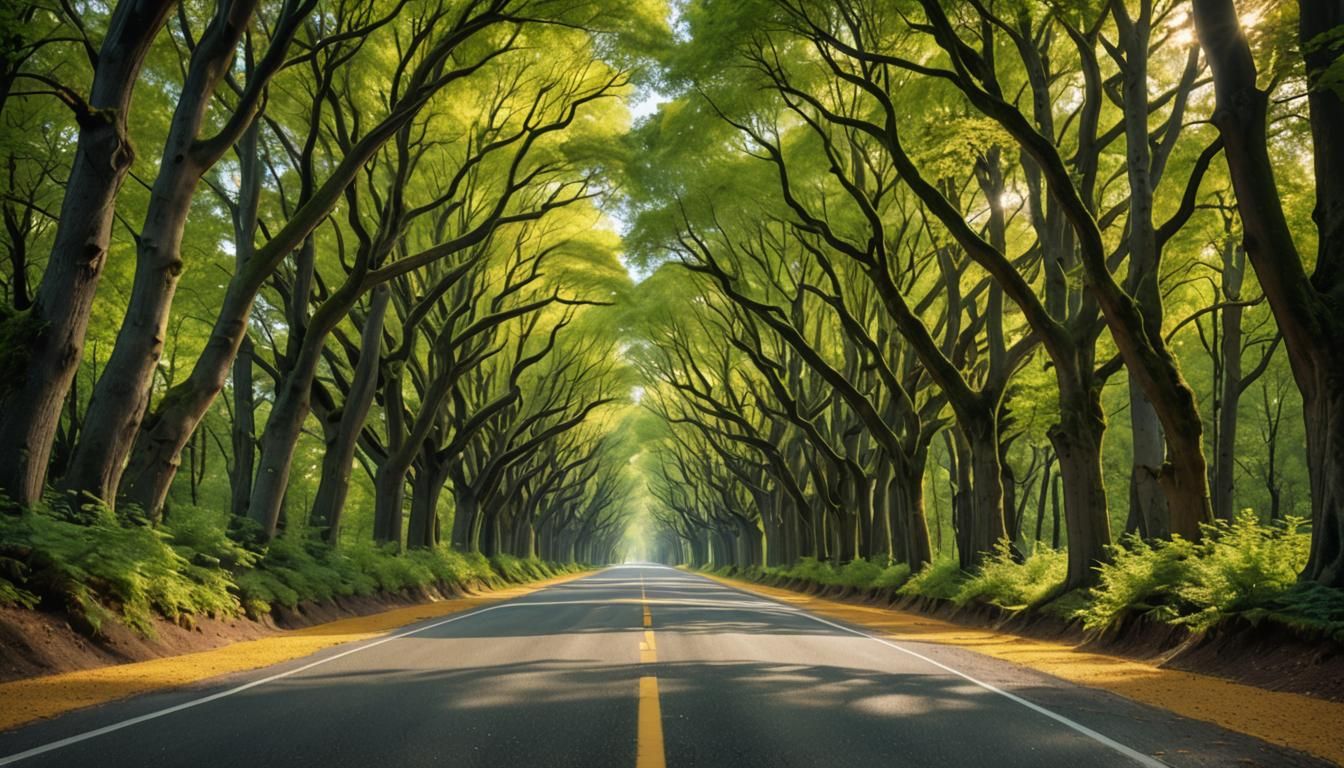 Enchanting Forest Road Tunnel in 4K