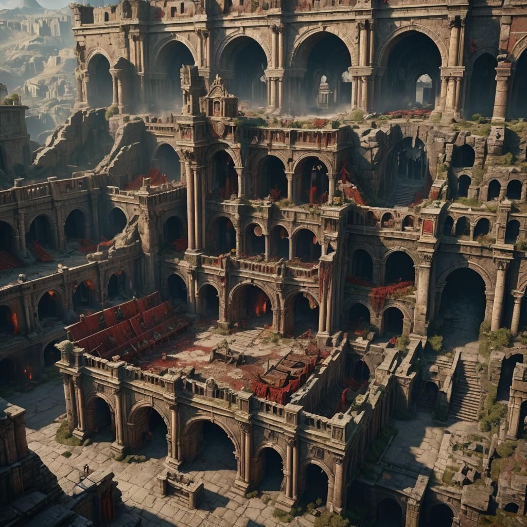 Murder in Colosseum: Detailed Matte Painting