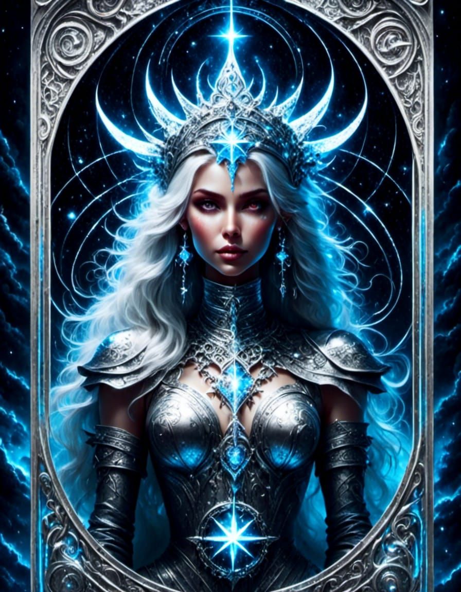 Tarot: The Star, space, celestial, TRON inspired, 8K resolut...