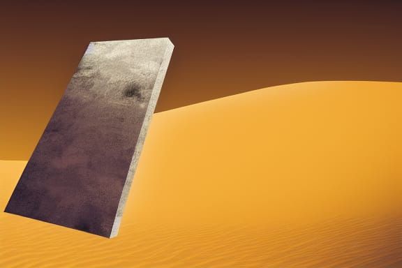 Desert Monolith in Pop Art Style