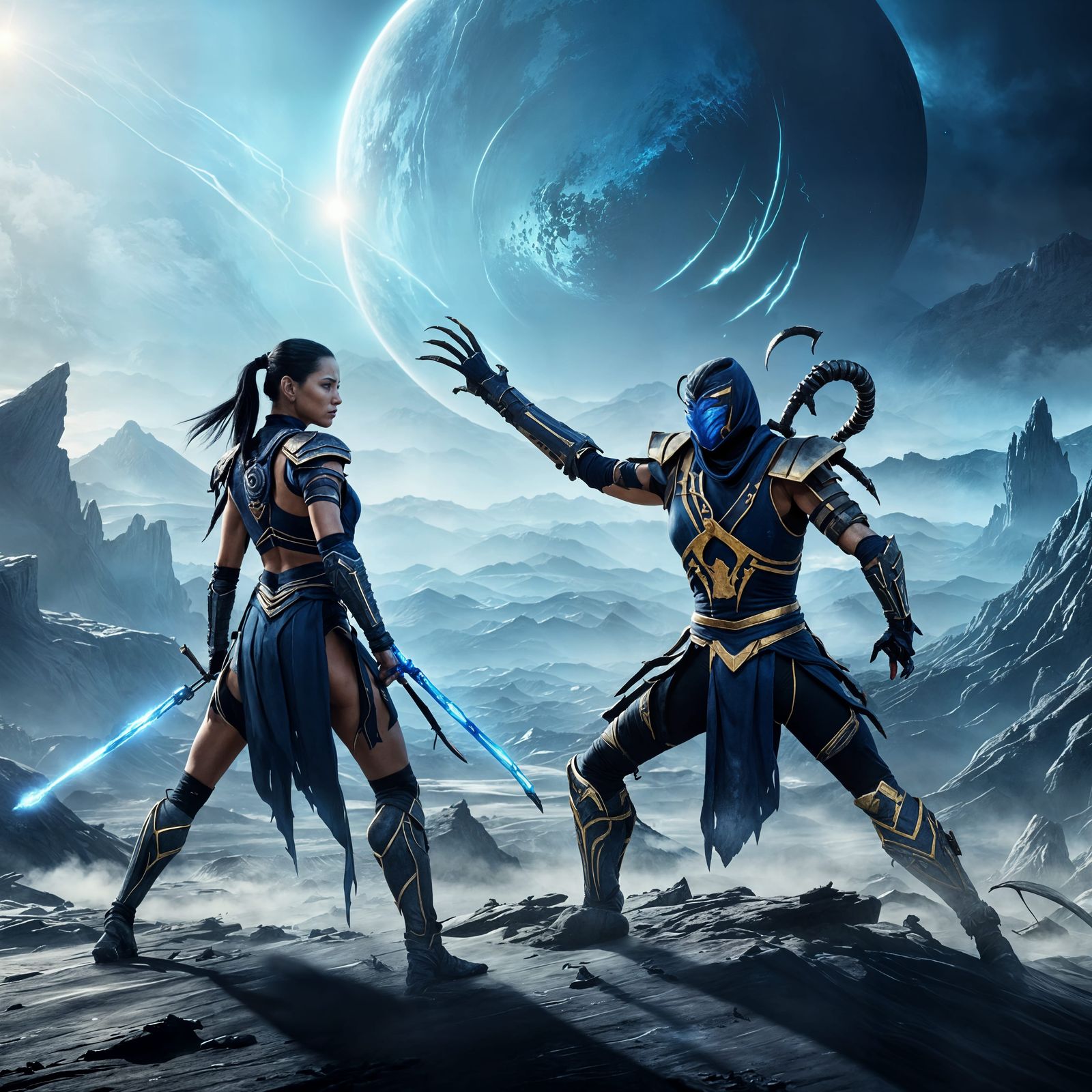 Kitana's Victory Over Scorpion on Alien Planet