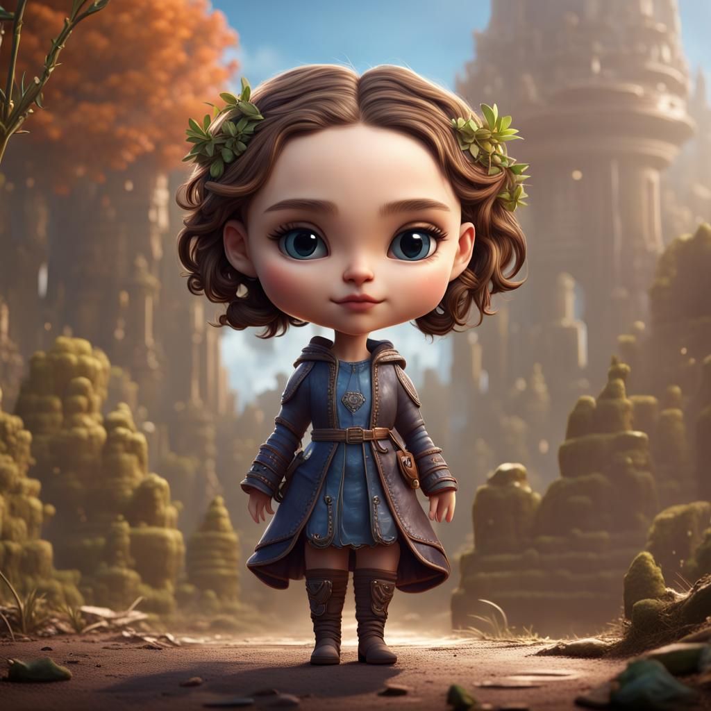 Natalie Portman as Cute Chibi in Detailed Digital Art