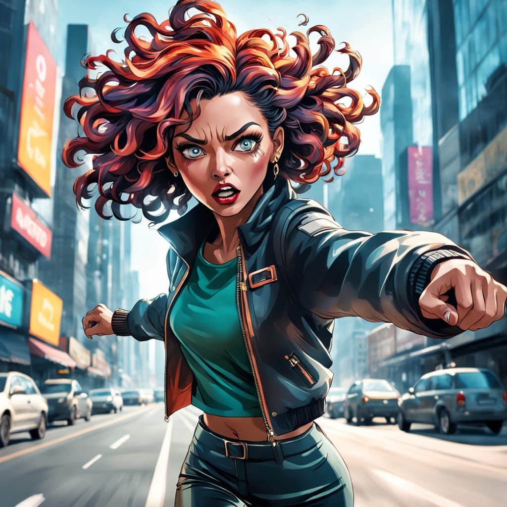 Hyperrealistic Fashion Model in Fury, Captured in Cinematic....