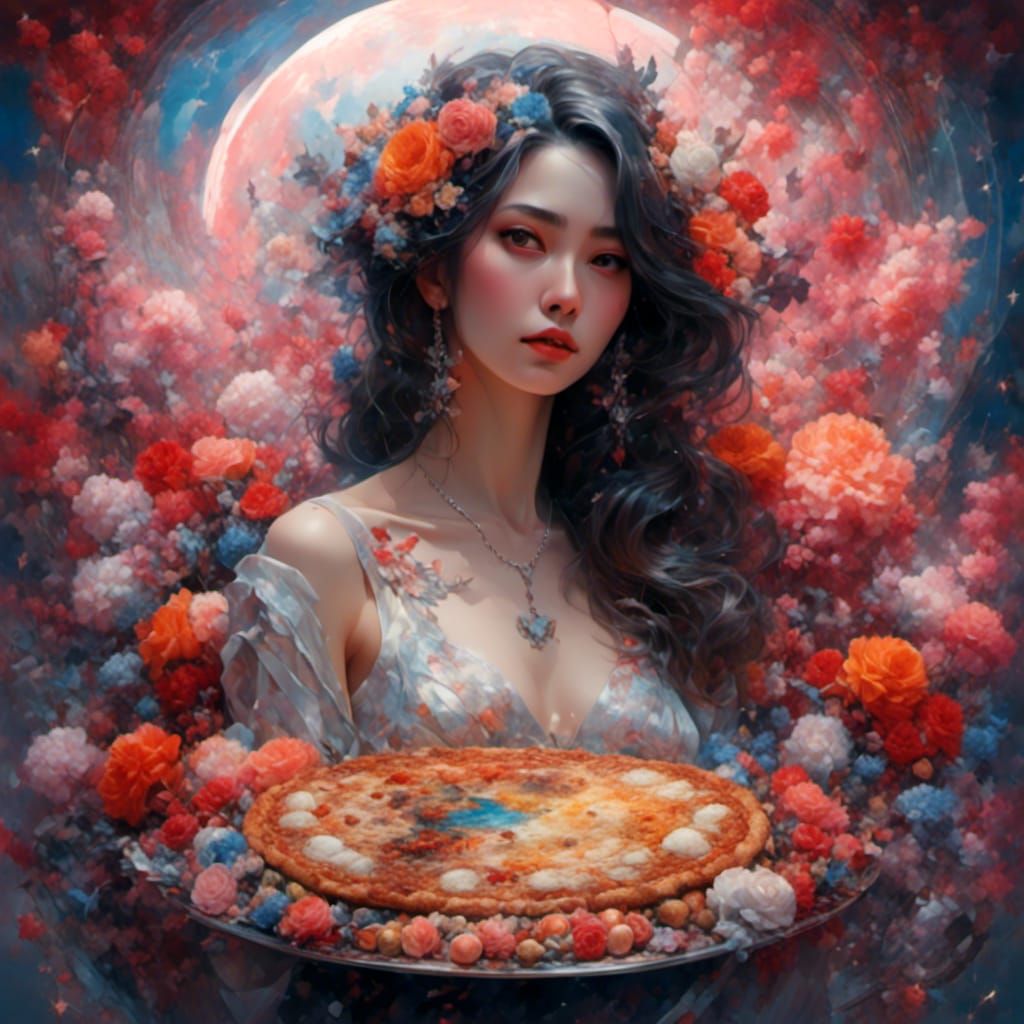 Colorful Party Platter with Crystals in Graffiti Art