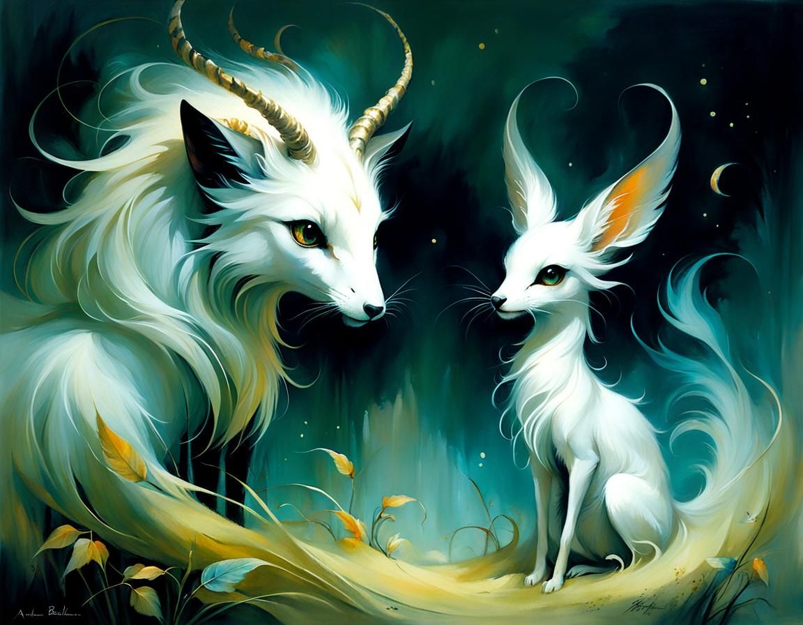 Mystical Spirit Animal Familiar, Anne Bachelier Style