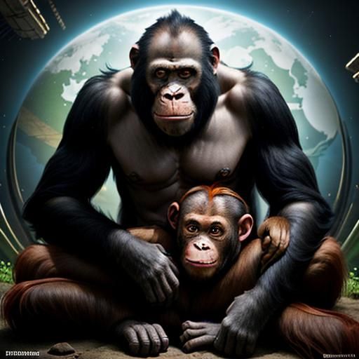 In a future where intelligent monkeys have taken over the pl...