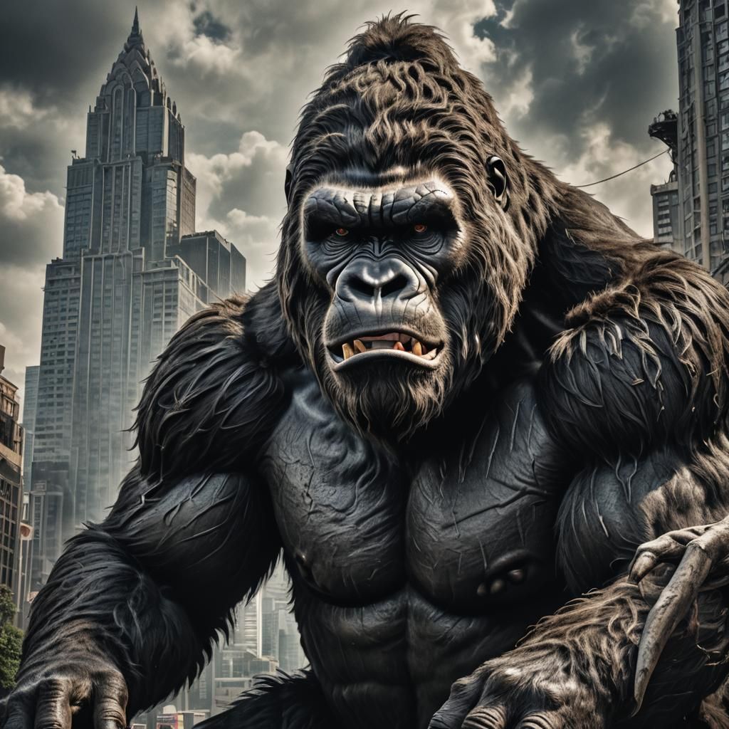 Hyperrealistic King Kong in Cinematic Composition