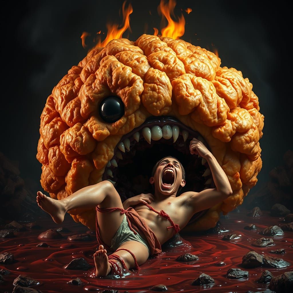 Hyper Realistic Chicken Nugget Devours Screaming Human in BB...