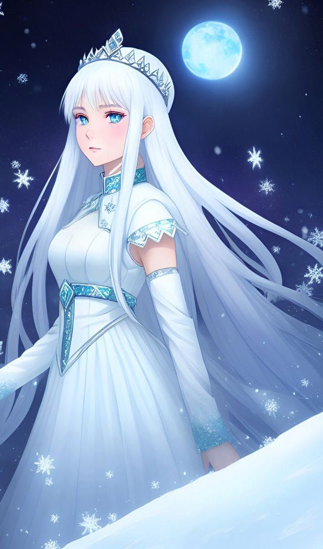 Enchanting Snow Princess in Winter Wonderland
