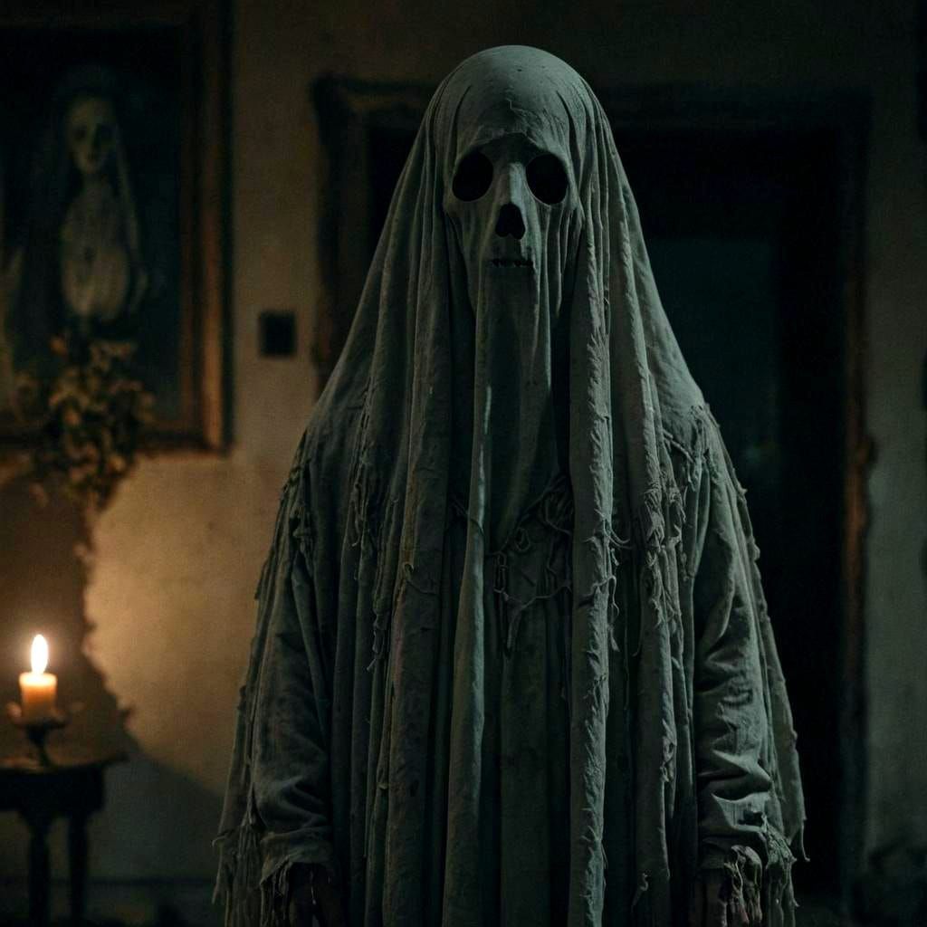 Cinematic Ghost Portrait with Film Grain Effect