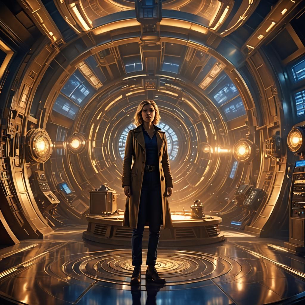 Doctor Who and Rose Tyler in the Tardis