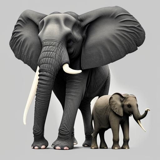 Five-Legged Elephant Optical Illusion Art