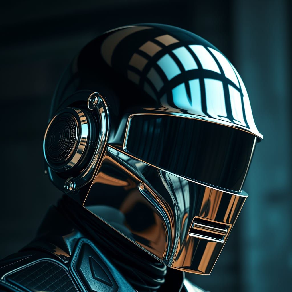 Daft Punk-Inspired Chrome Helmet in Stunning HDR