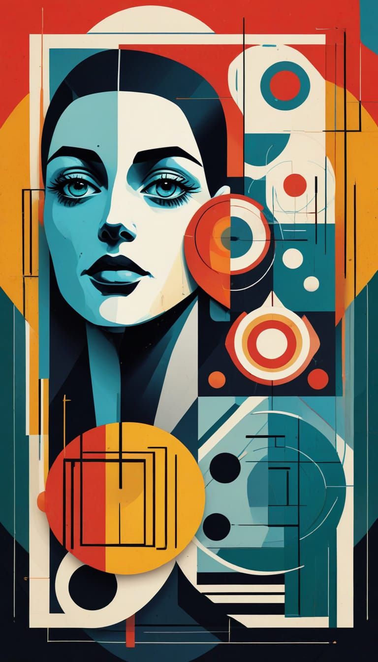 Geometric Bauhaus Culture in Pop Art Style