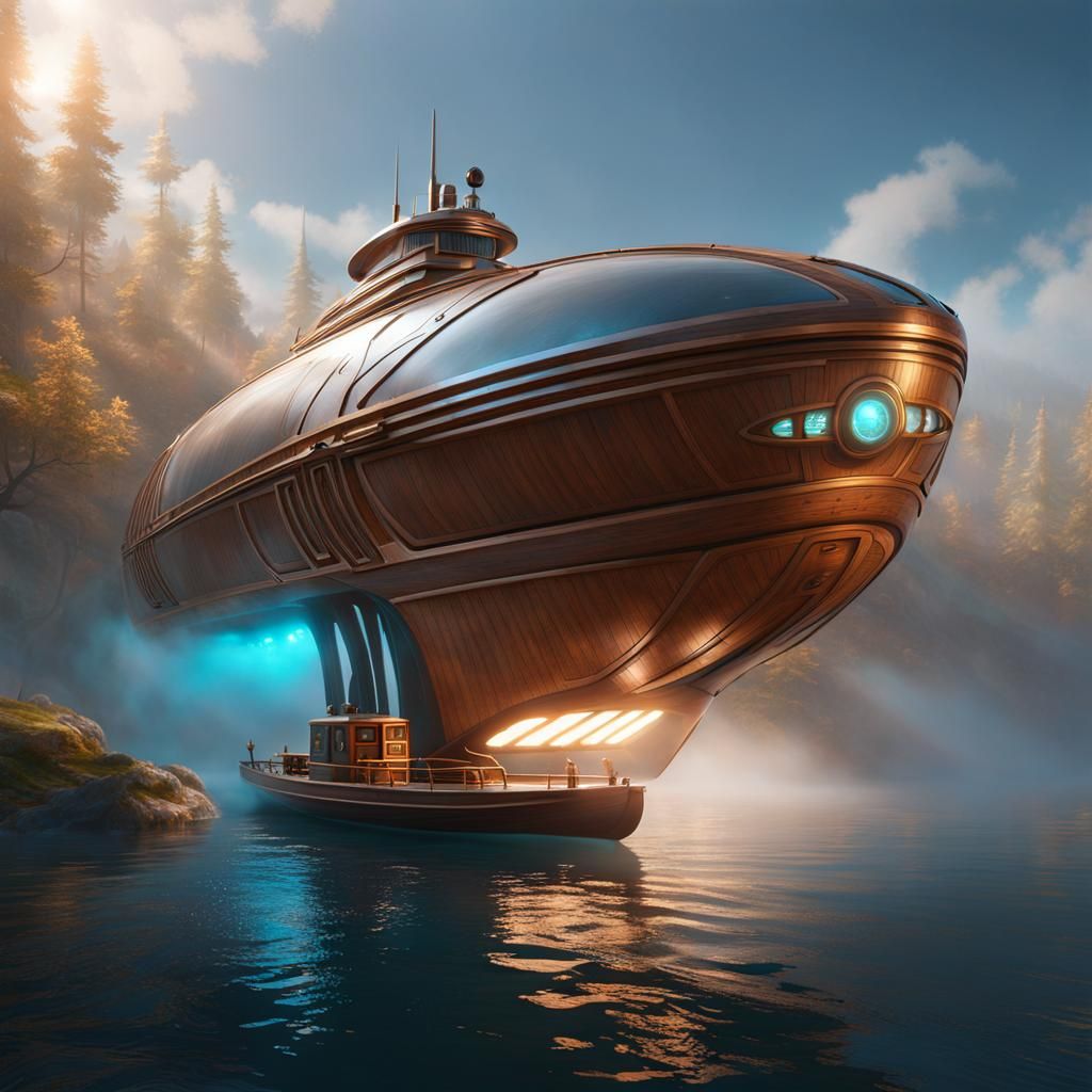Futuristic Thermonuclear Boat with Sci-Fi Elements
