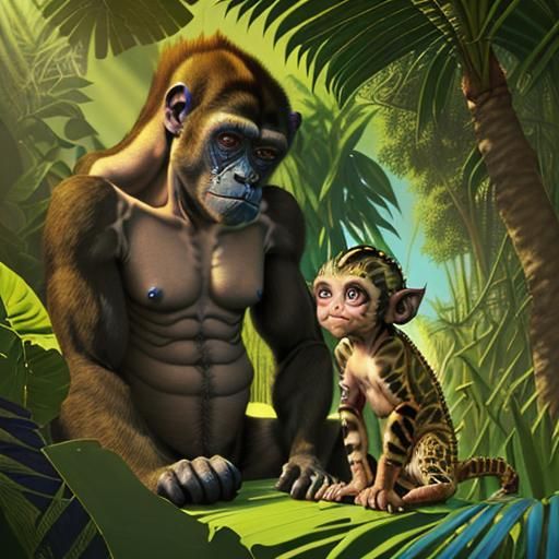 Surreal Hybrid Animals in Dreamlike Landscape