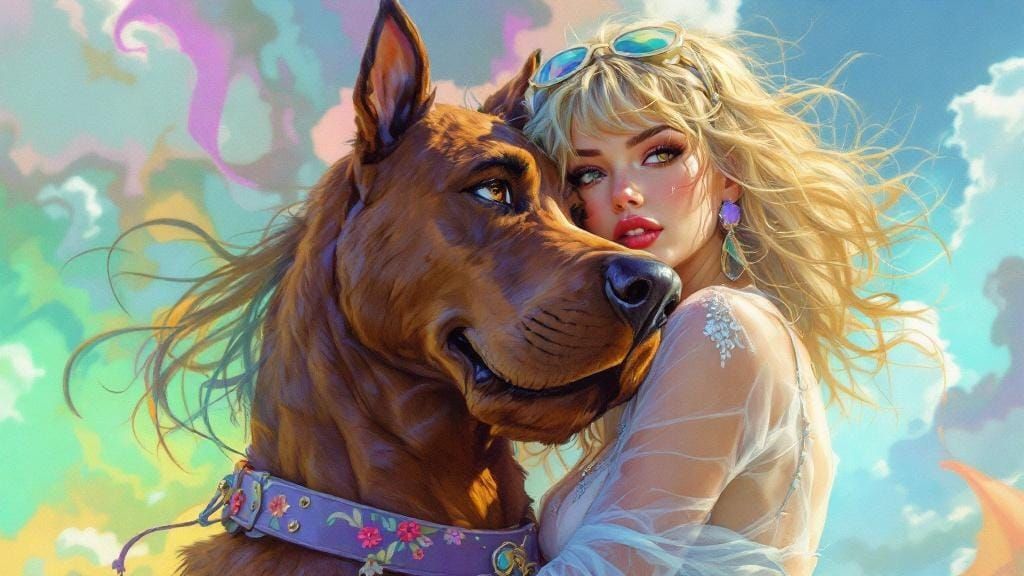 Scooby Doo in Hyperrealistic Airbrush Style