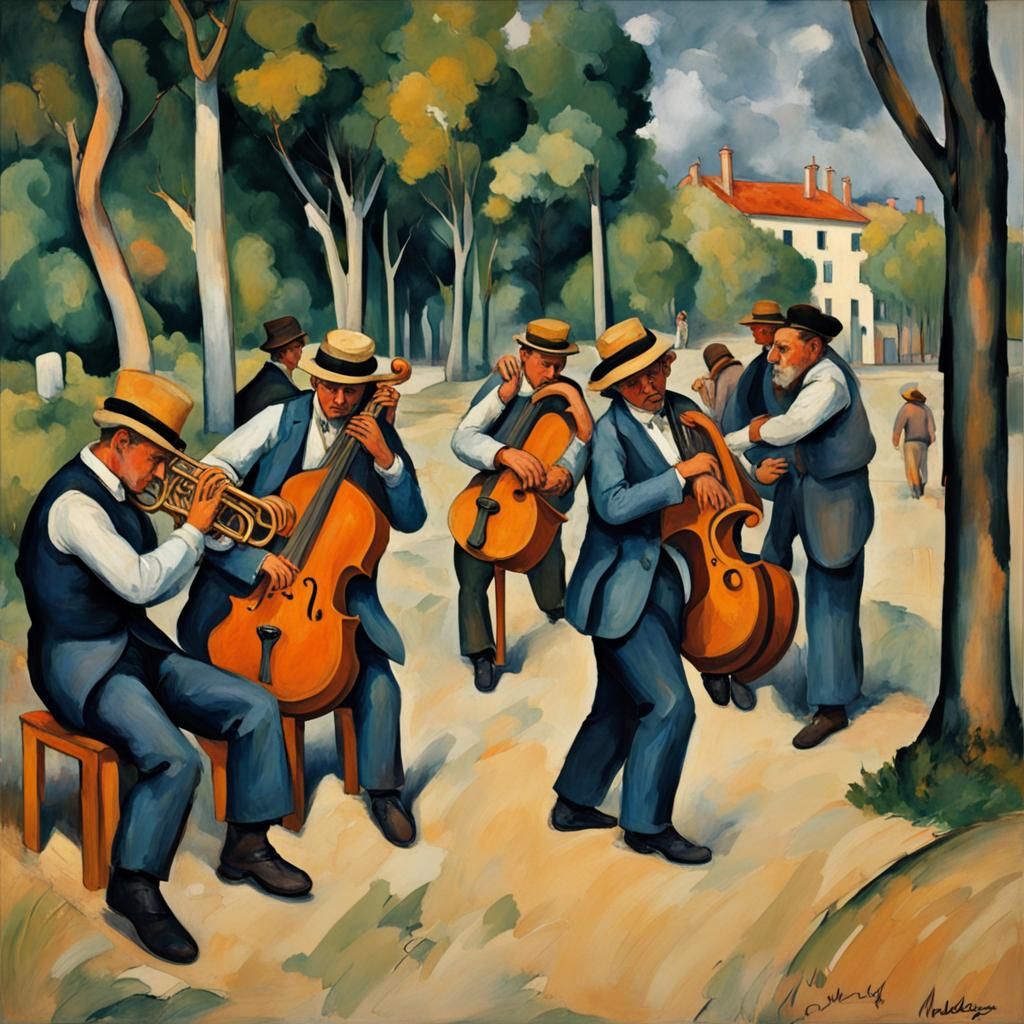 Expressionist Dancers in Cézanne Style