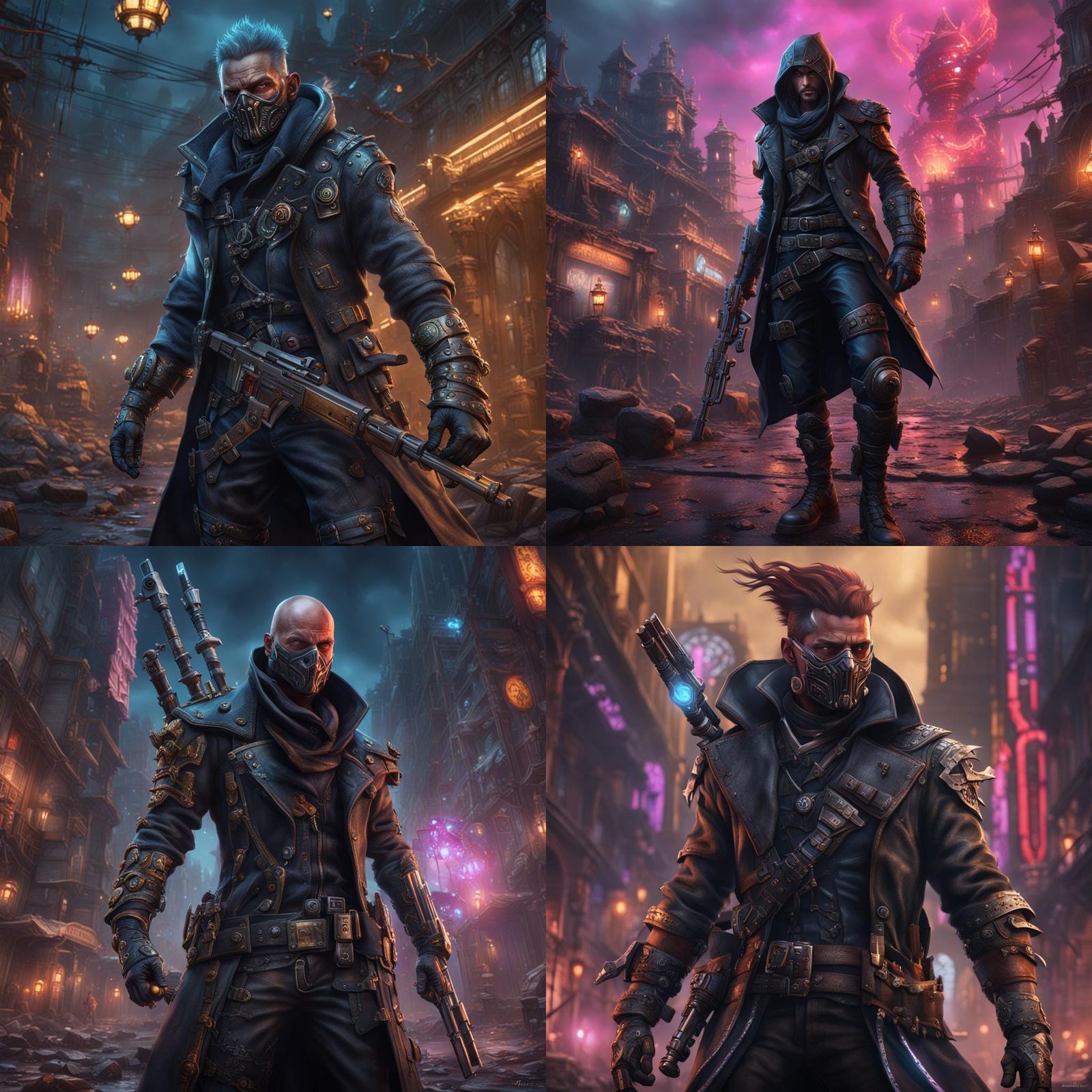 Arcane Punk Assassin in Detailed Matte Painting