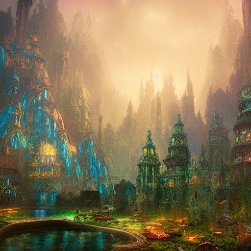 Evlen: Fantastical Forest City Concept Art