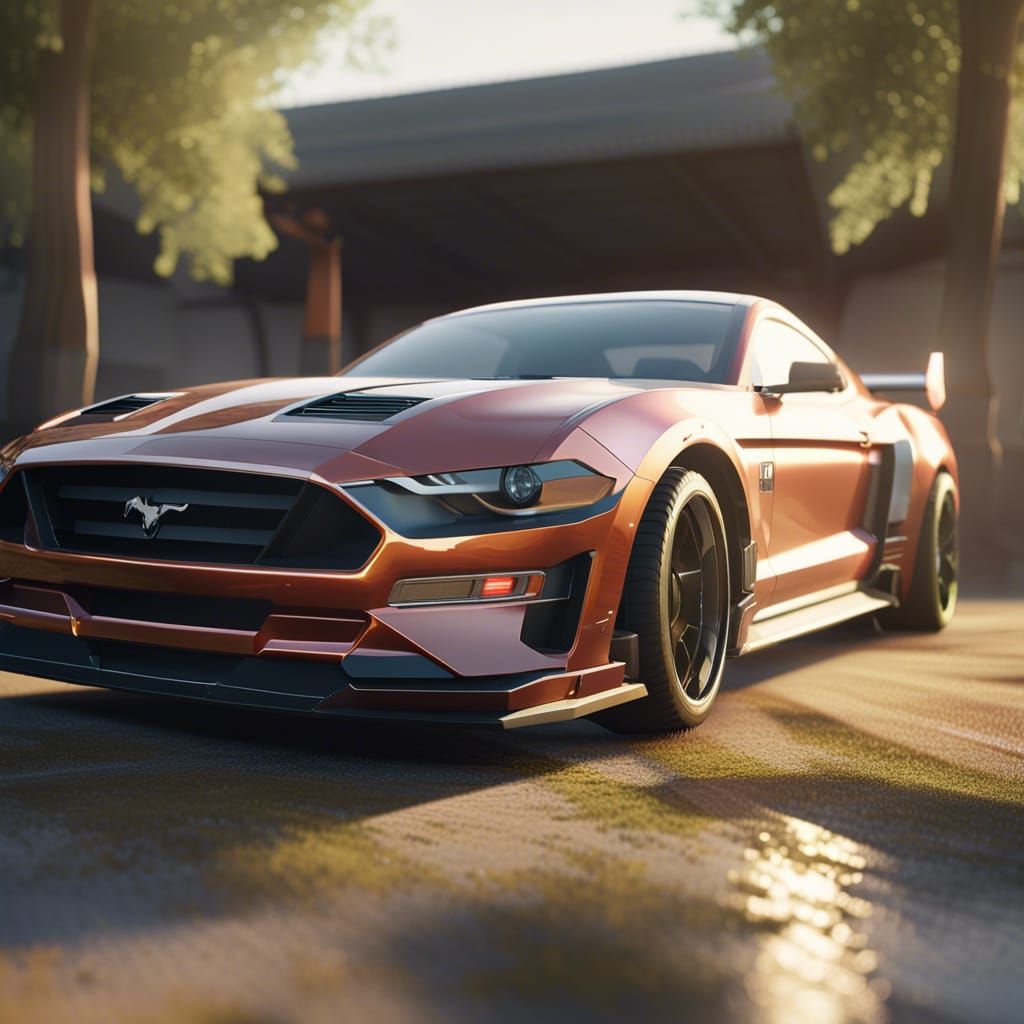 Mustang Robot Ninja in Cinematic Sci-Fi Style