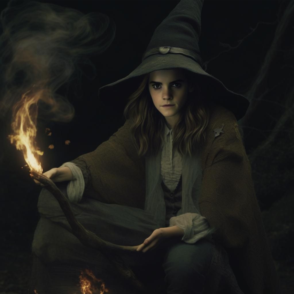 Enchanting Witch Portrait in Digital Art Style