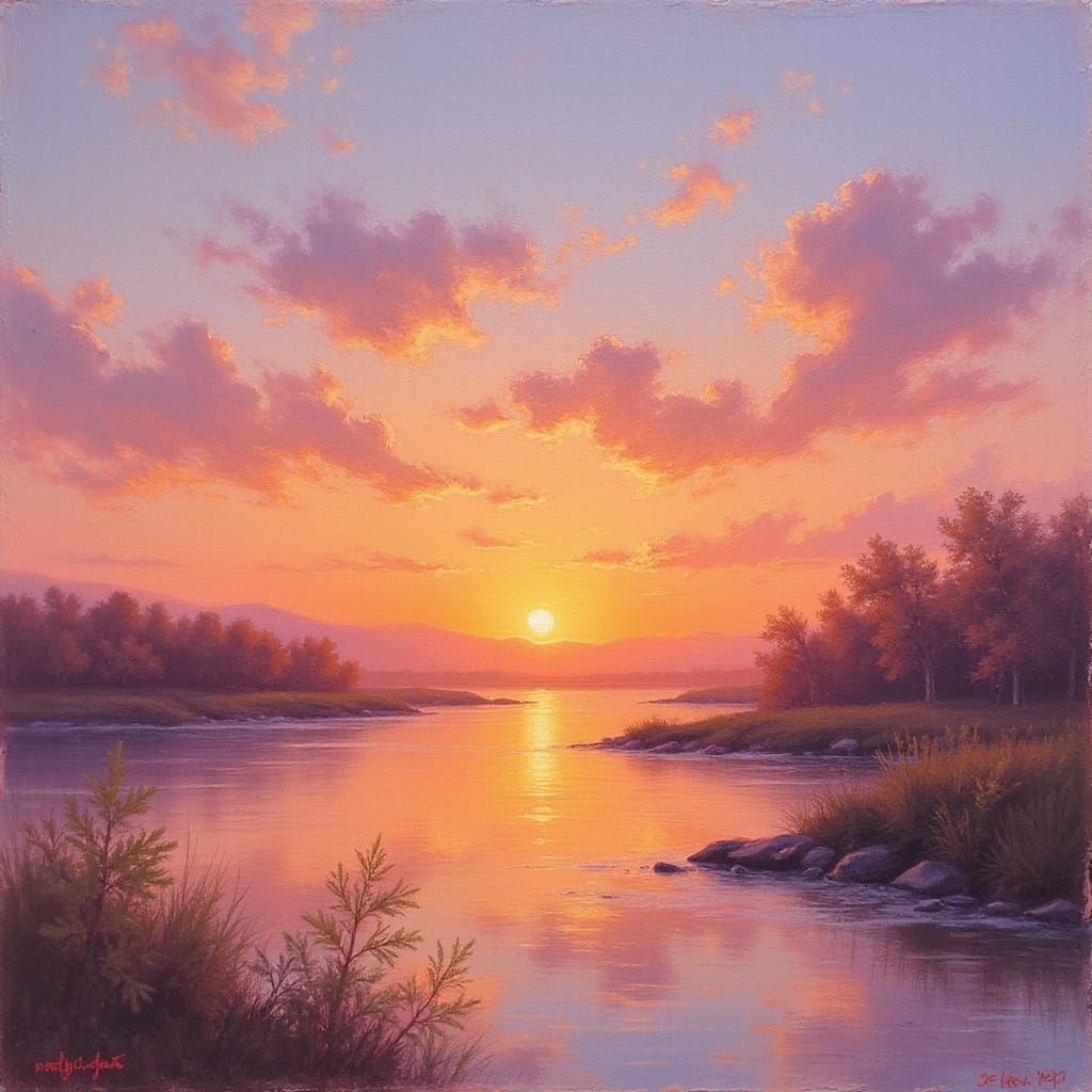Impressionist Masterpiece of a Sunset