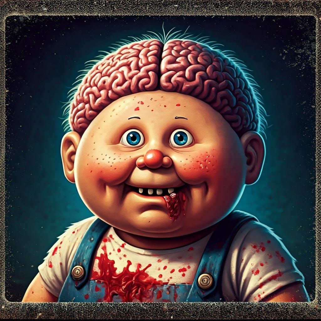 Brainy Brian Garbage Pail Kids Card: Digital Art