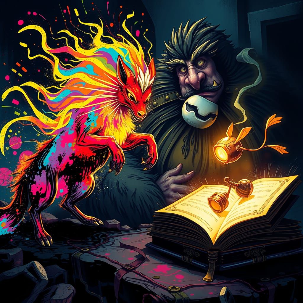 Ethereal Patronus Radiates Glowing Aura in Vibrant Street Ar...