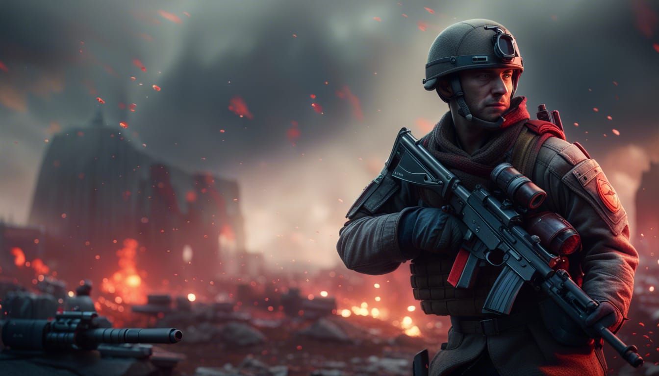 Epic Battlefield Scene in 3D Game Style