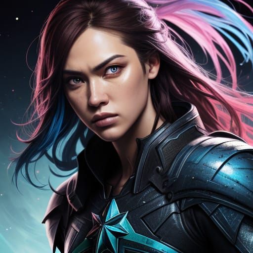 Hyperrealistic Star Portrait in Vibrant Colors