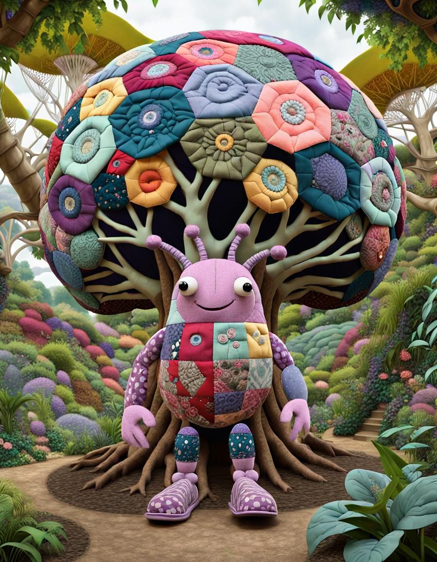 Patchwork Knoodlebugs in Eden Project Brain Tree