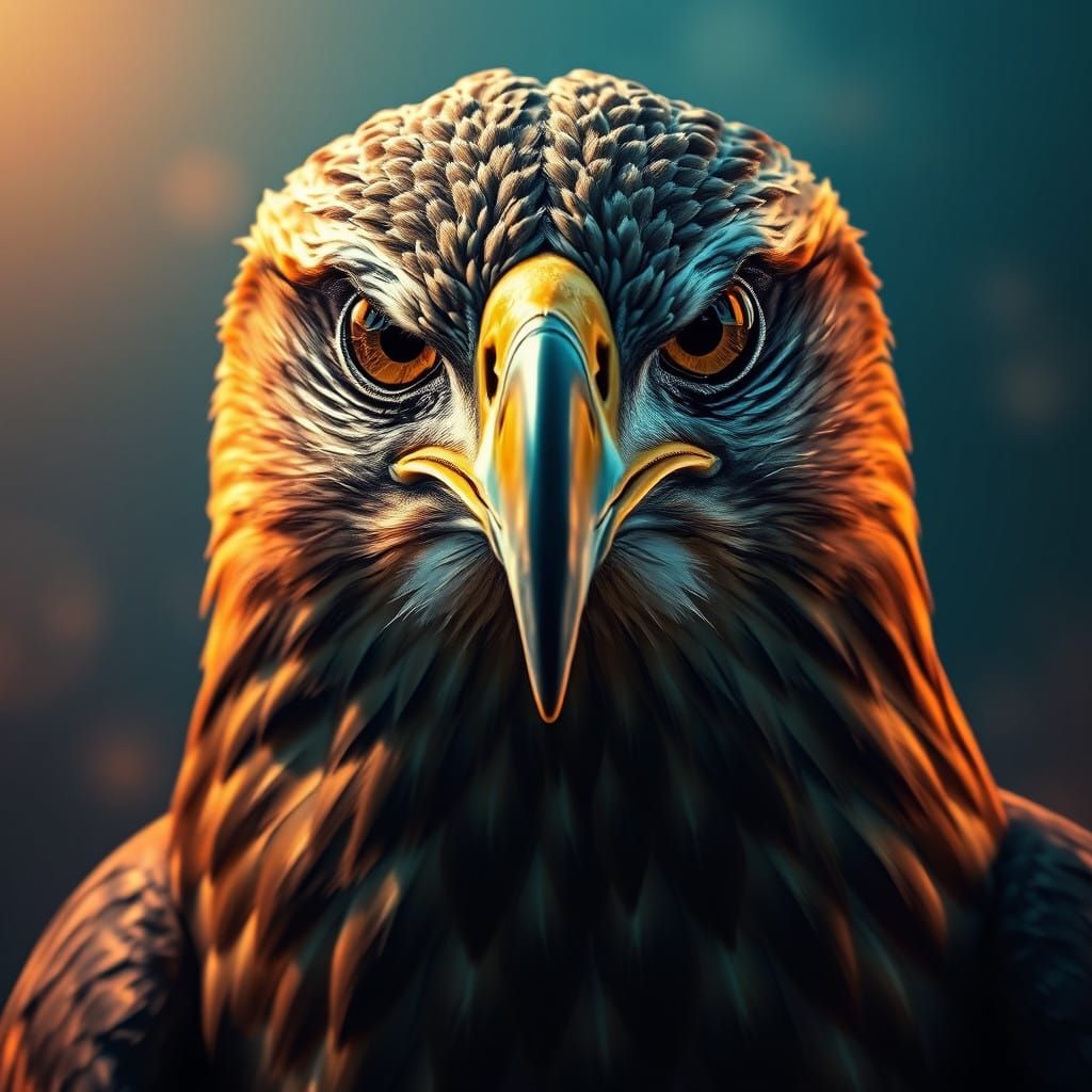 Majestic Hyperrealistic Hawk in Dynamic Splash Art