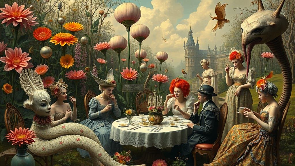 Surreal Garden Party in Fantasy Style