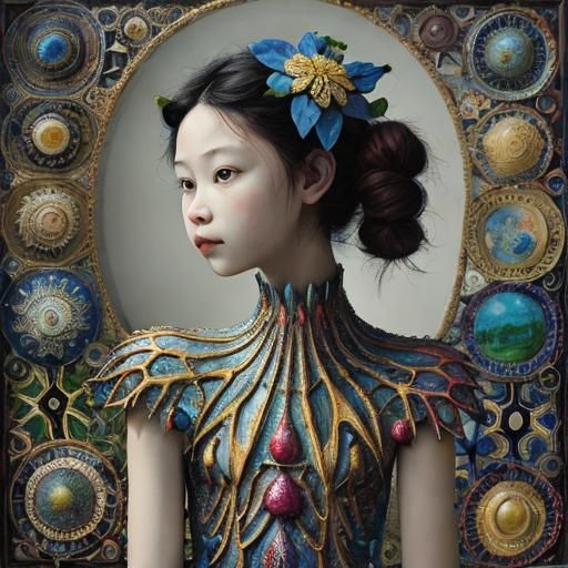 Colorful Abstract Scandinavia Painting in Surrealist Style