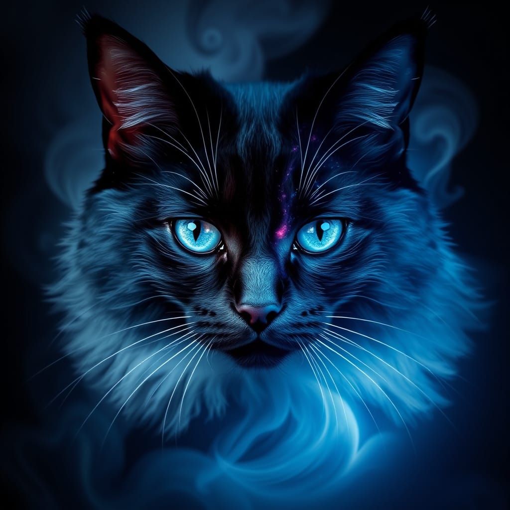 Cosmic Feline Harmony in Yin Yang Balance