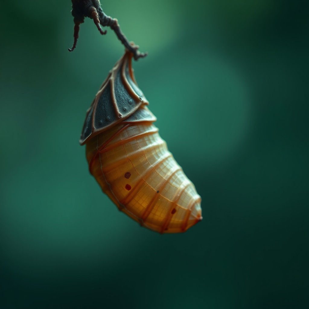 Hyperrealistic Cocoon in Atmospheric Lighting