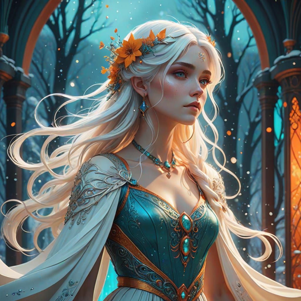 Whimsical Fae Queen in Winter Wonderland