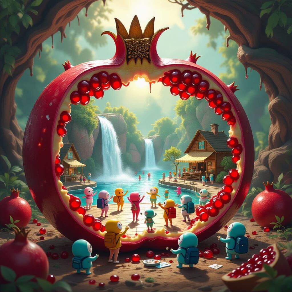 Microbial World Inside a Rotting Pomegranate