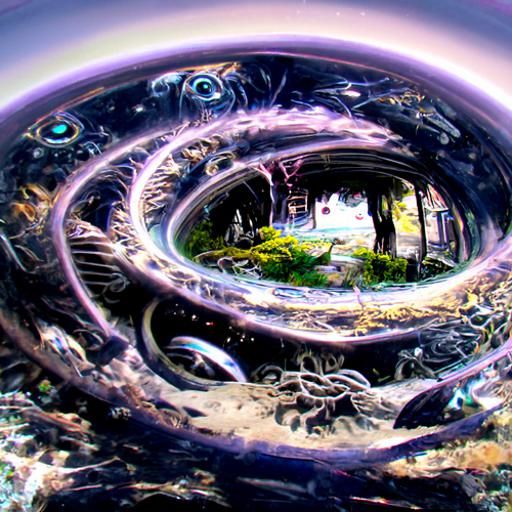 Hyperdetailed Stargates to Primordial Realms in Matte Painti...