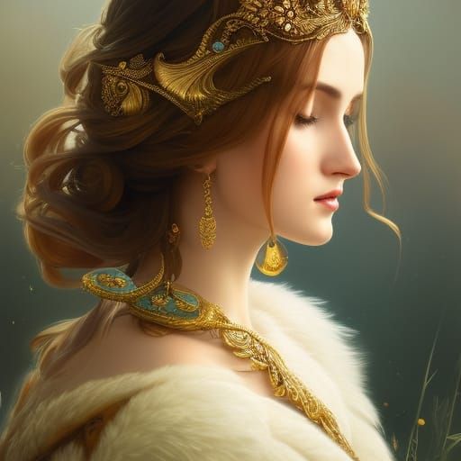 Golden Eyeglasses: Forest Goddess Portrait
