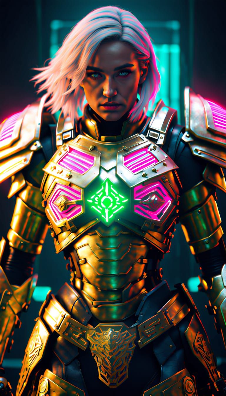 Heroic Aasimar Paladin in Sisters of Battle Power Armor