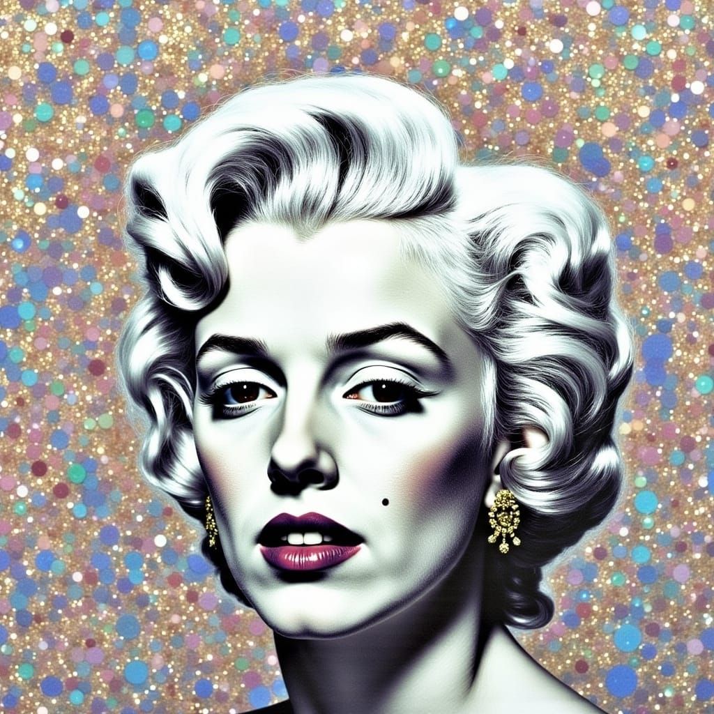 Marilyn Monroe in Warhol-Inspired Opalescent Pop Art