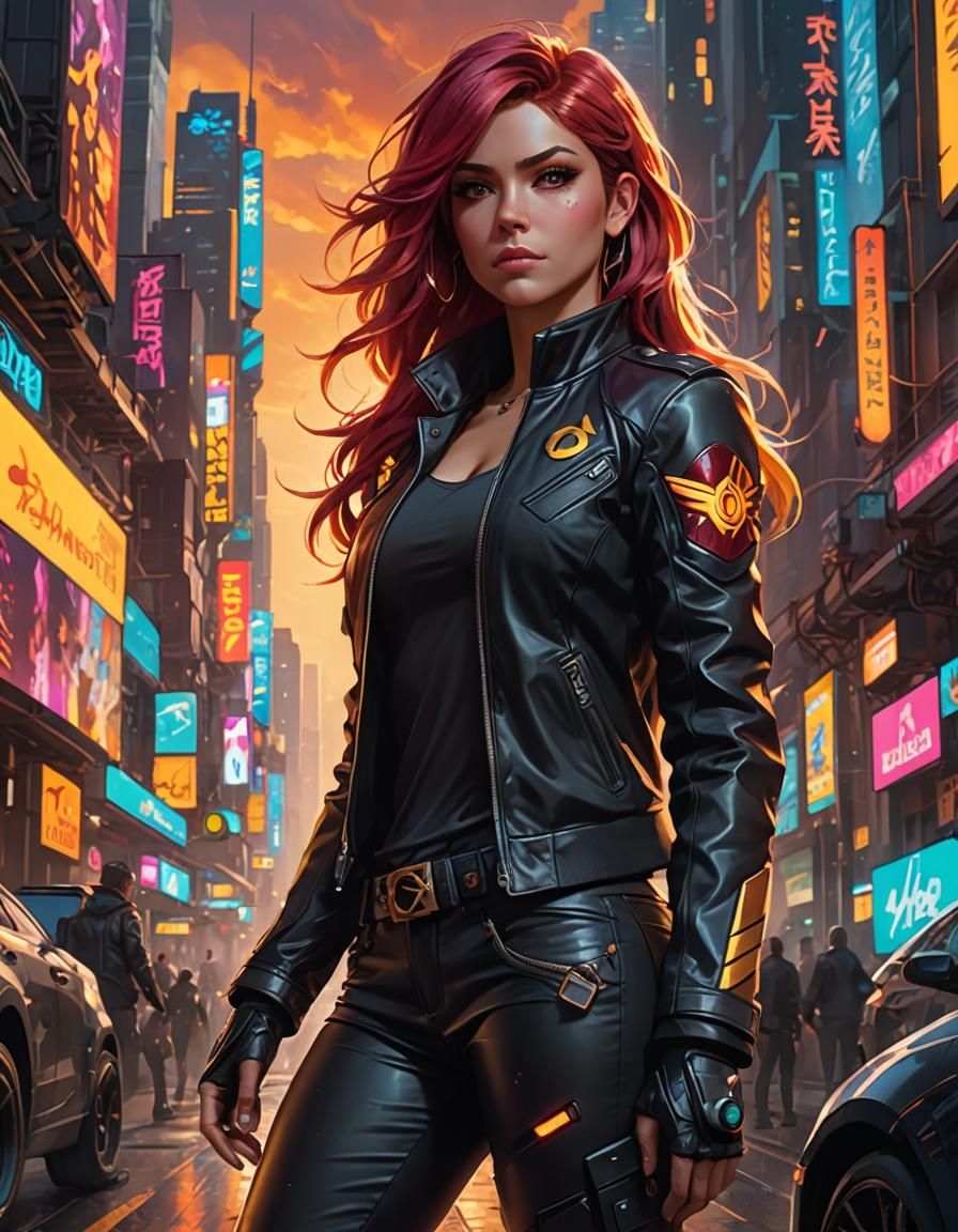 Sunset Shimmer Cyberpunk Full Height Portrait