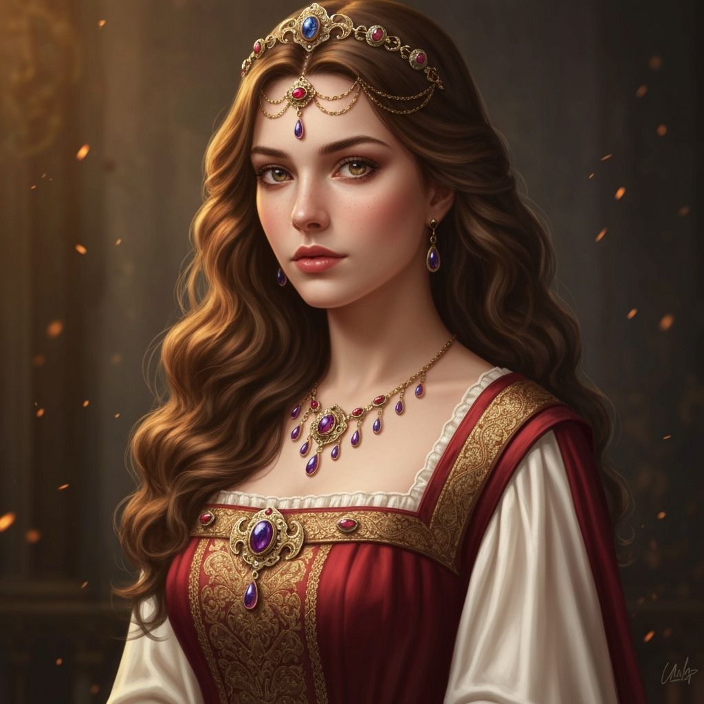 Medieval Lady in Byzantine Dress, Artgerm and Rutkowski Styl...