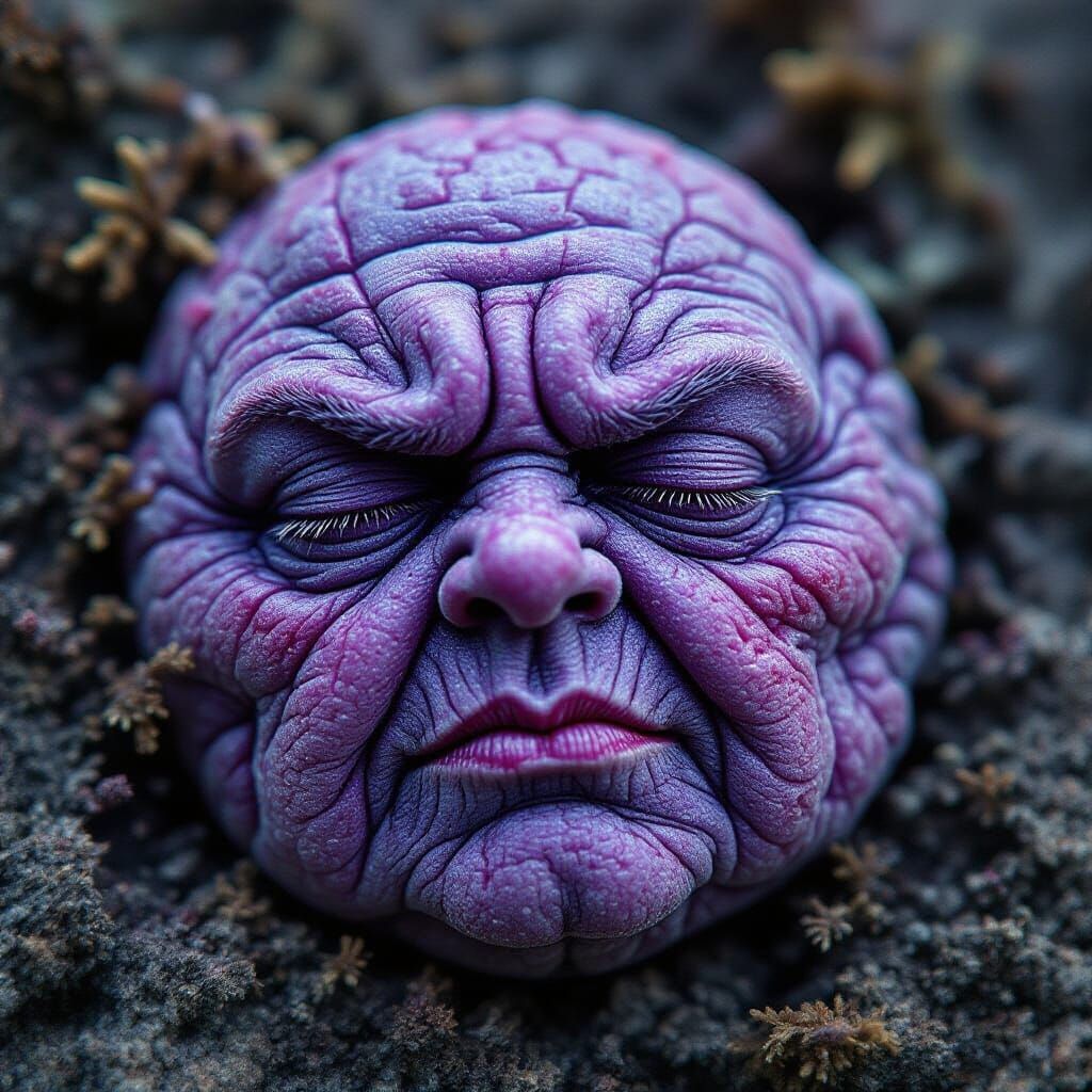 Eerie Moldy Emoji With Bloody Veins