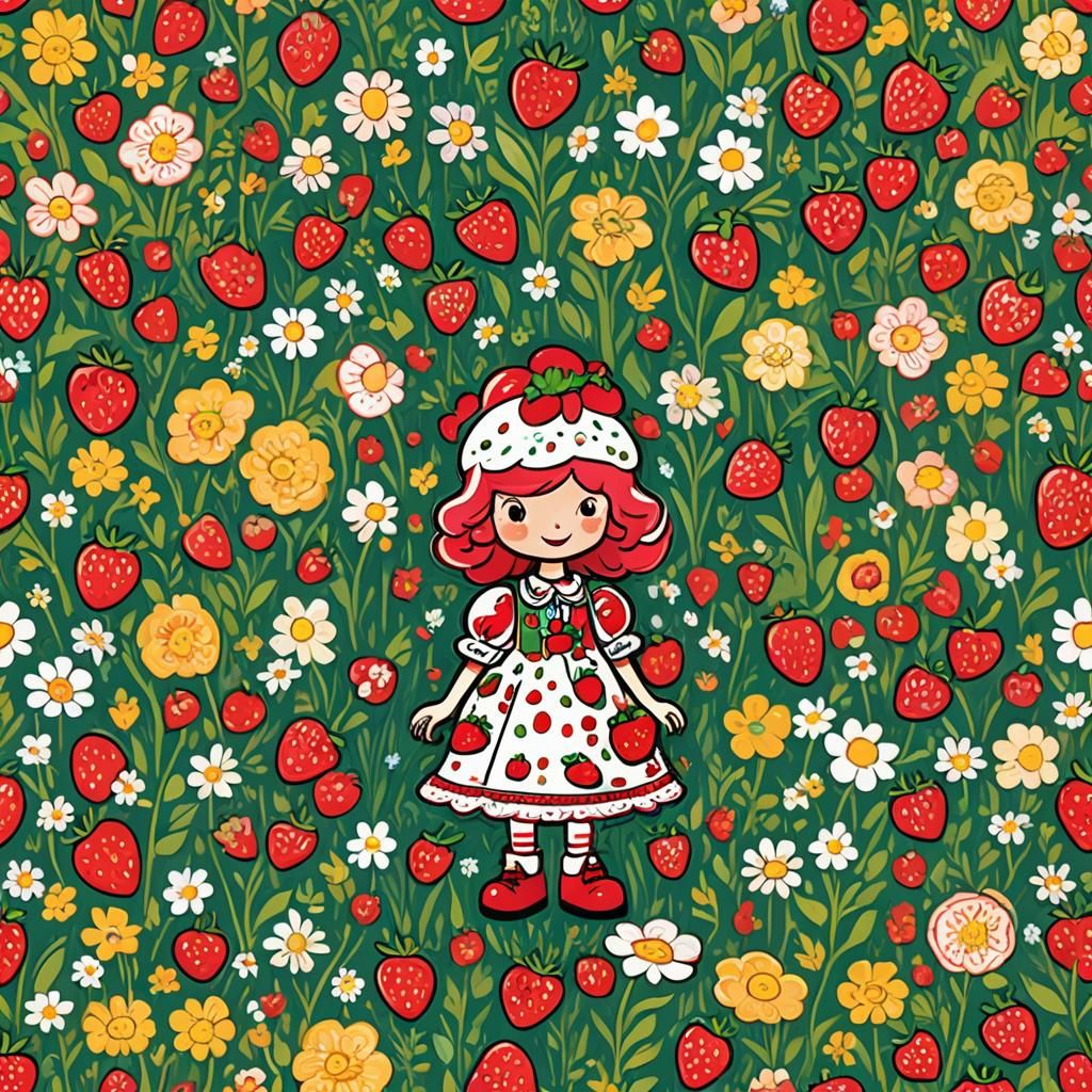 Strawberry Shortcake in Retro Pop Art Style